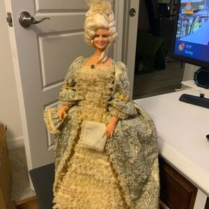 Elegant Vintage Barbie Doll in Gold Gown